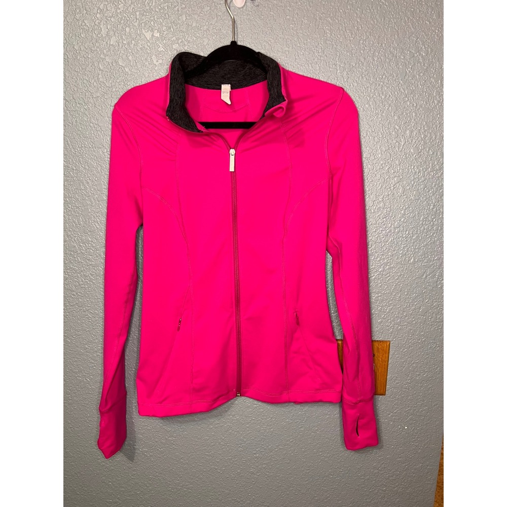 Under Armour Allseasongear Pink Full Zip Fitted Track Jacket Thumbholes Womens M